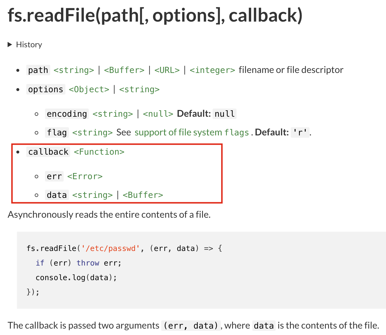 readFile API documentation