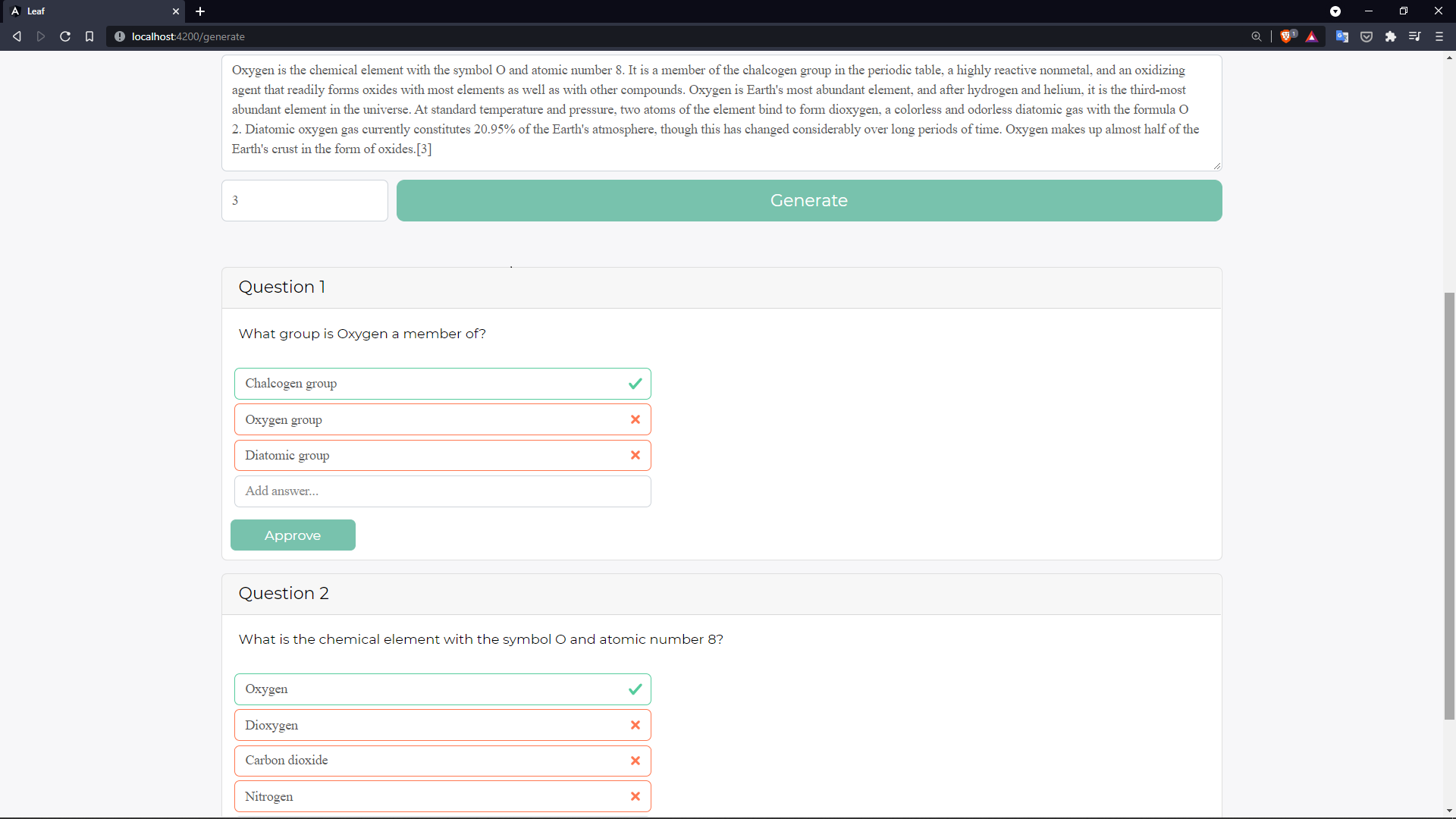 question generation process