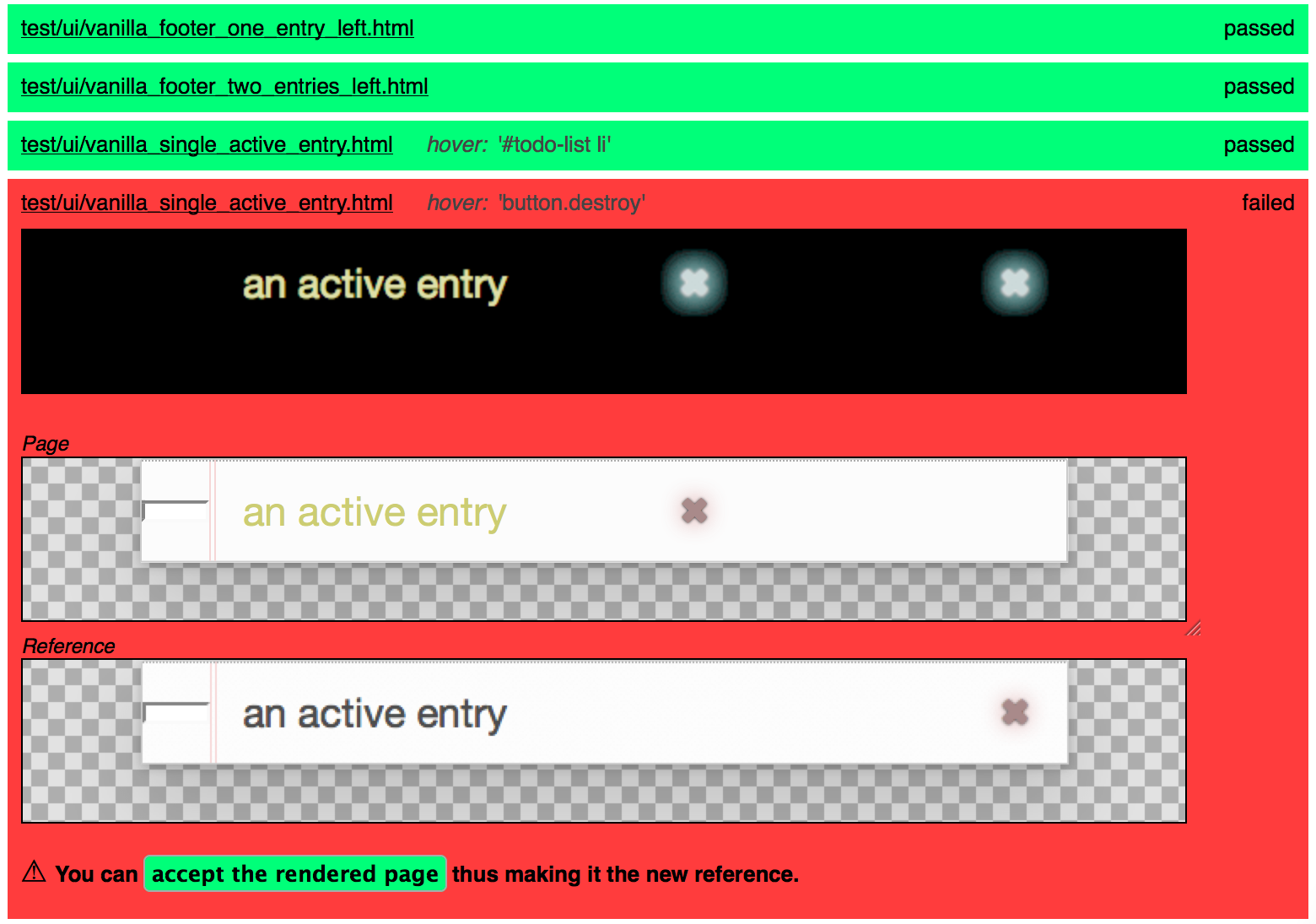 CSS Critic testing the TodoMVC app