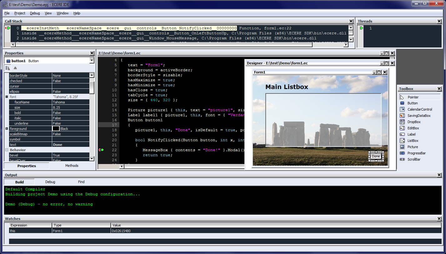 Ecere IDE Screenshot