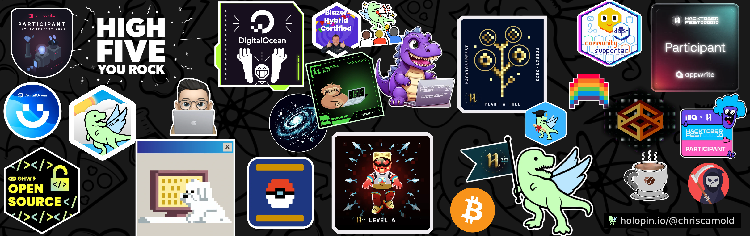 An image of @chriscarnold's Holopin badges, which is a link to view their full Holopin profile