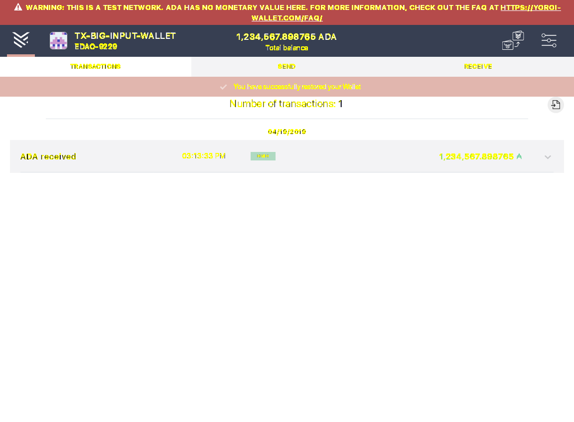 Open the tx history of a wallet with a big input tx IT104/5_48-I should see transactions.png