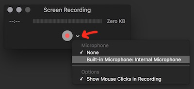 Quicktime microphone