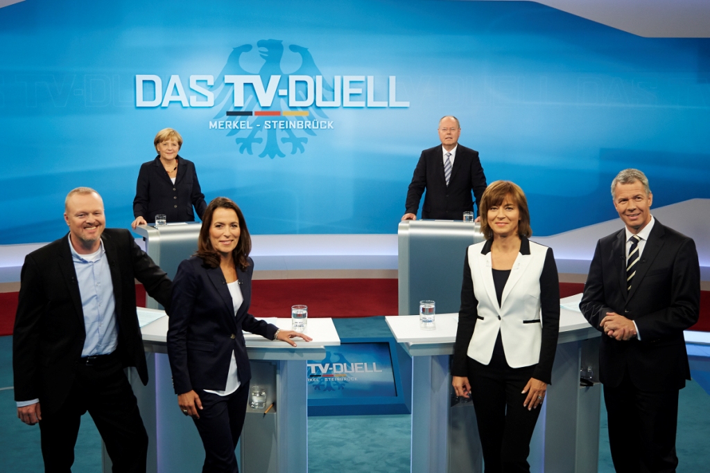 Abbildung 1: Kandidaten und Moderatoren des TV-Duell 2013 in der Übersicht 