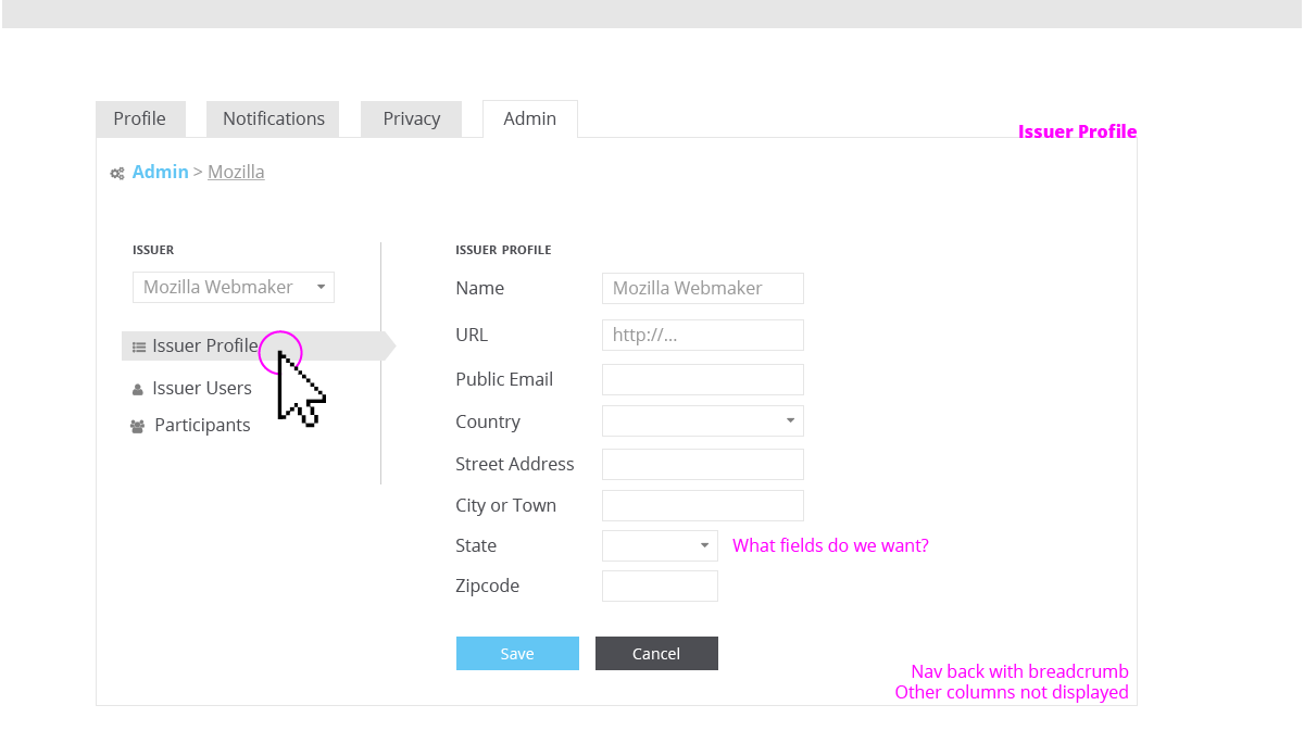 badgekit-set_issuer profile