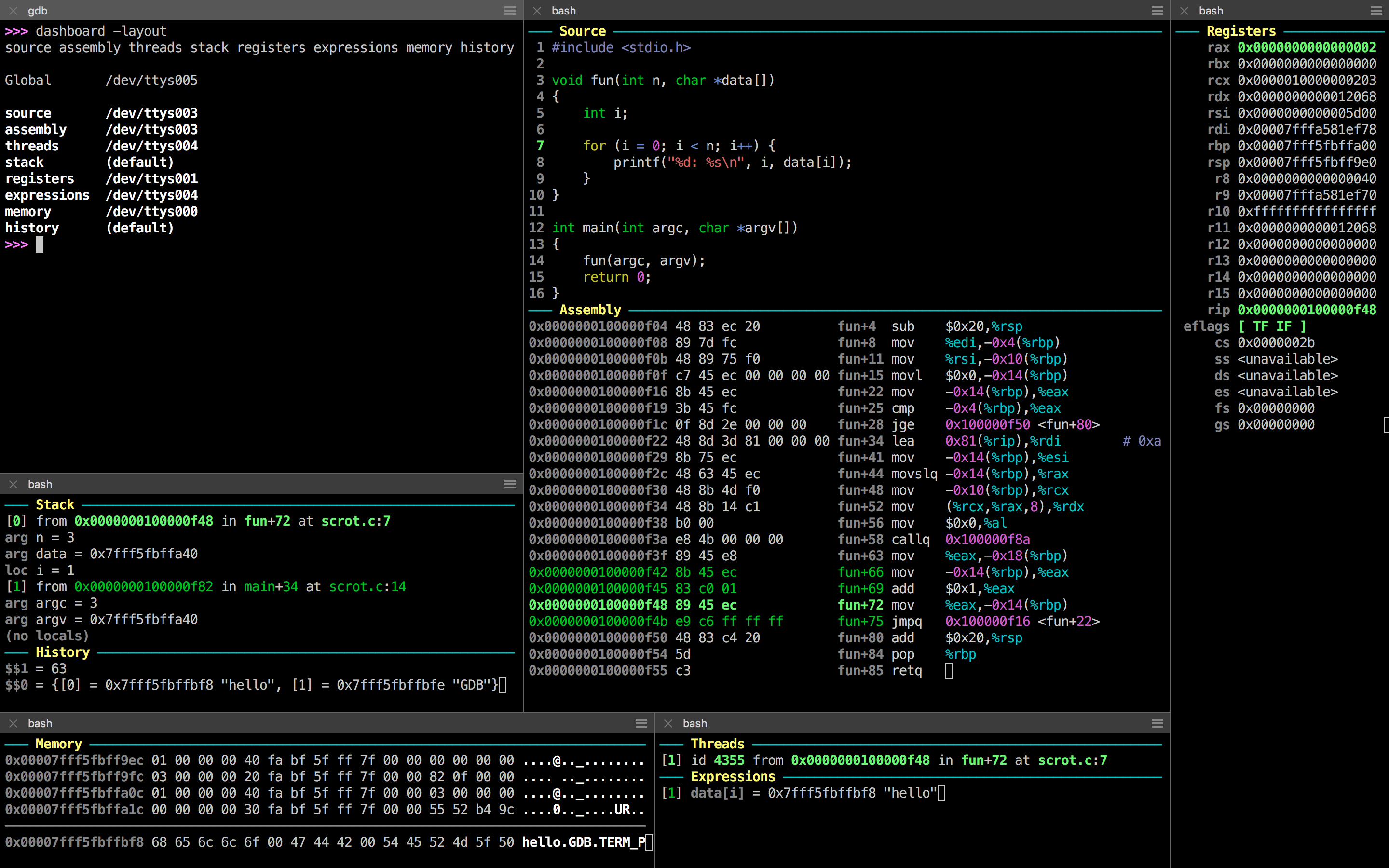 Modules distributed in multiple terminals