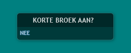 Geen korte broek