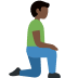 Man kneeling facing right: dark skin tone