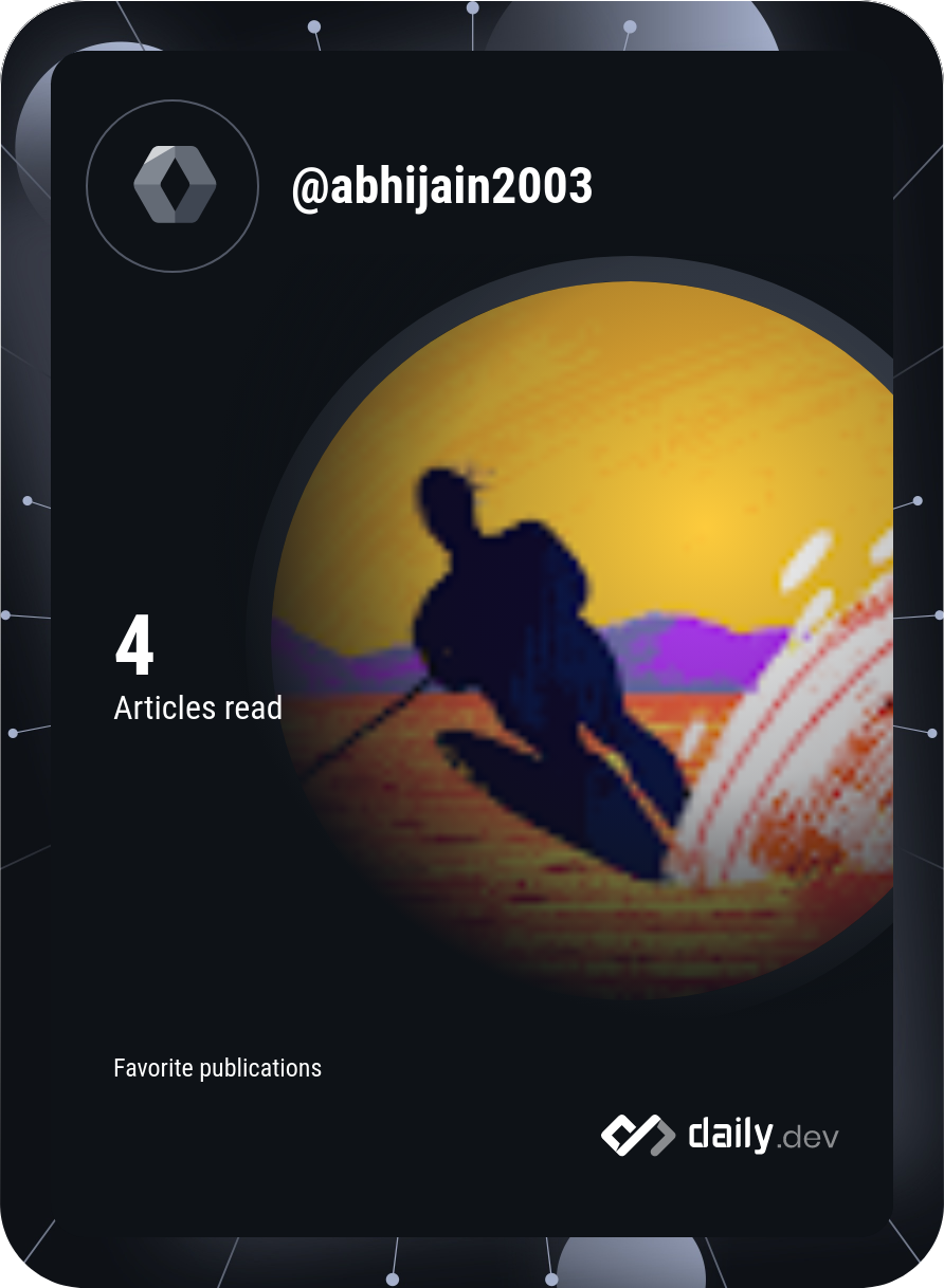 abhi jain's Dev Card