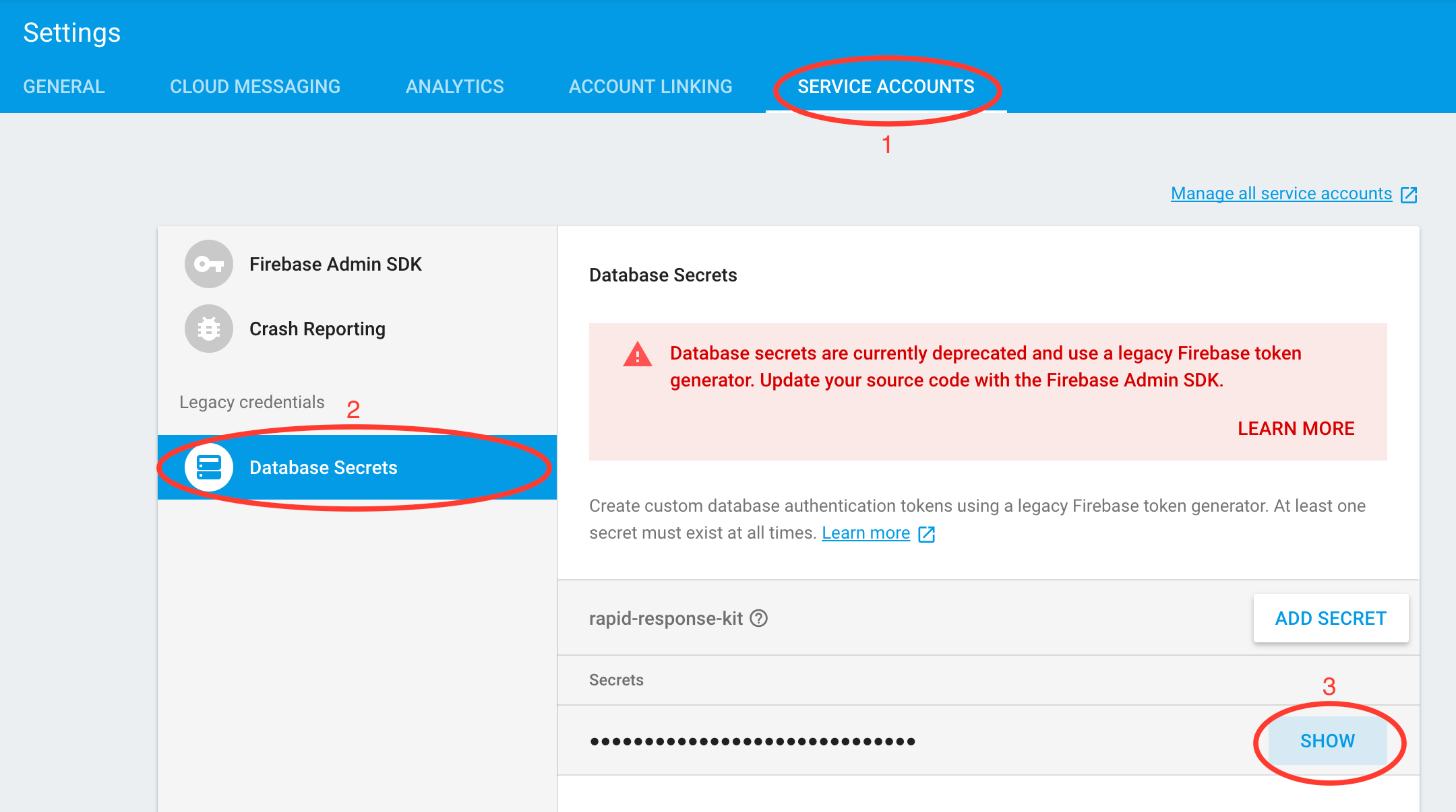 Firebase Secret Key