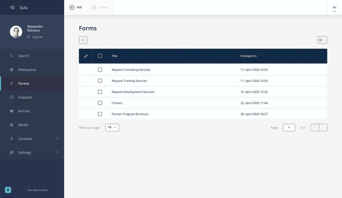 Sulu Form Slideshow