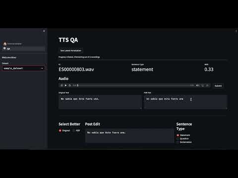 TTS QA - Quality Assessment Text to Speech Data Annotation Tool