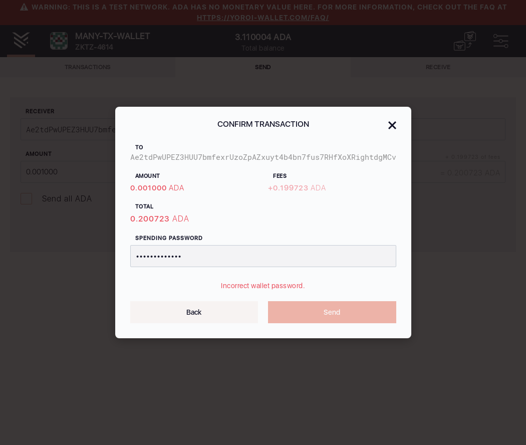 User cant send funds with incorrect Spending password IT42/11_133-I should see an incorrect wallet password error message.png