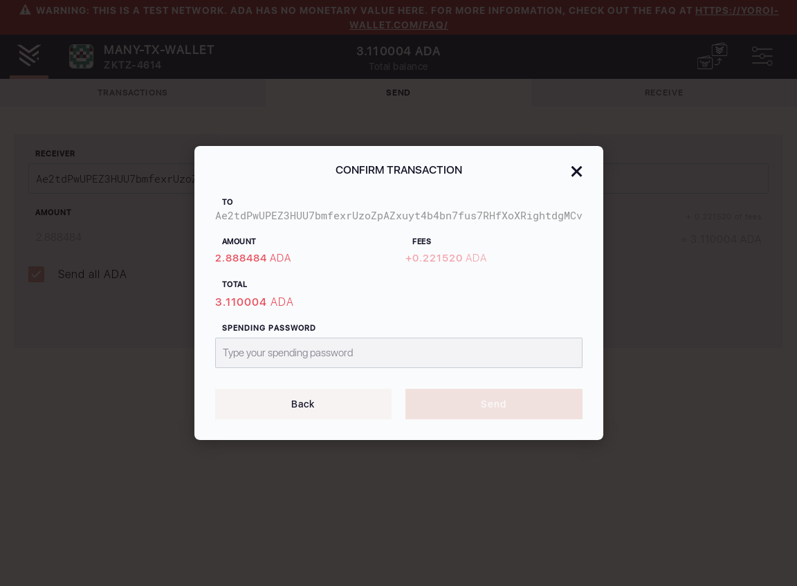 User can send all funds from one Yoroi wallet to another/9_113-I see send money confirmation dialog.png