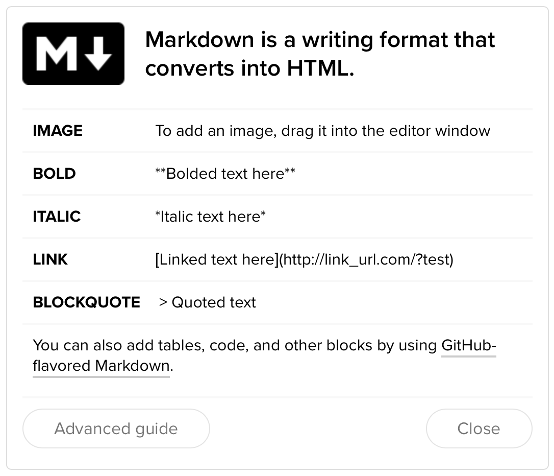 Markdown Support Identifier