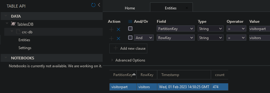 CosmosDB Table Entity