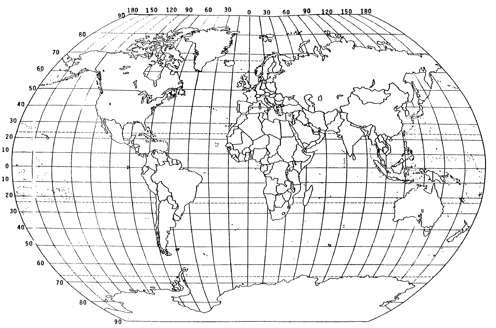 longitude latitude on flat map