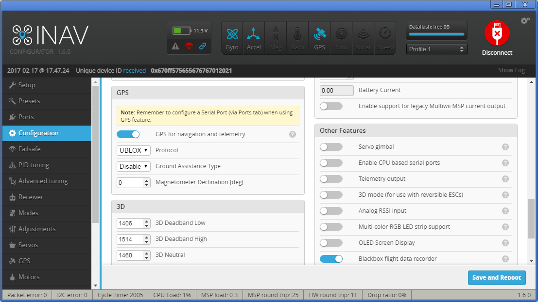 GPS and other settings