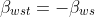 \beta_{wst} = -\beta_{ws}