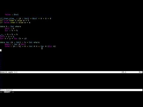 agda-vim Introduction on YouTube