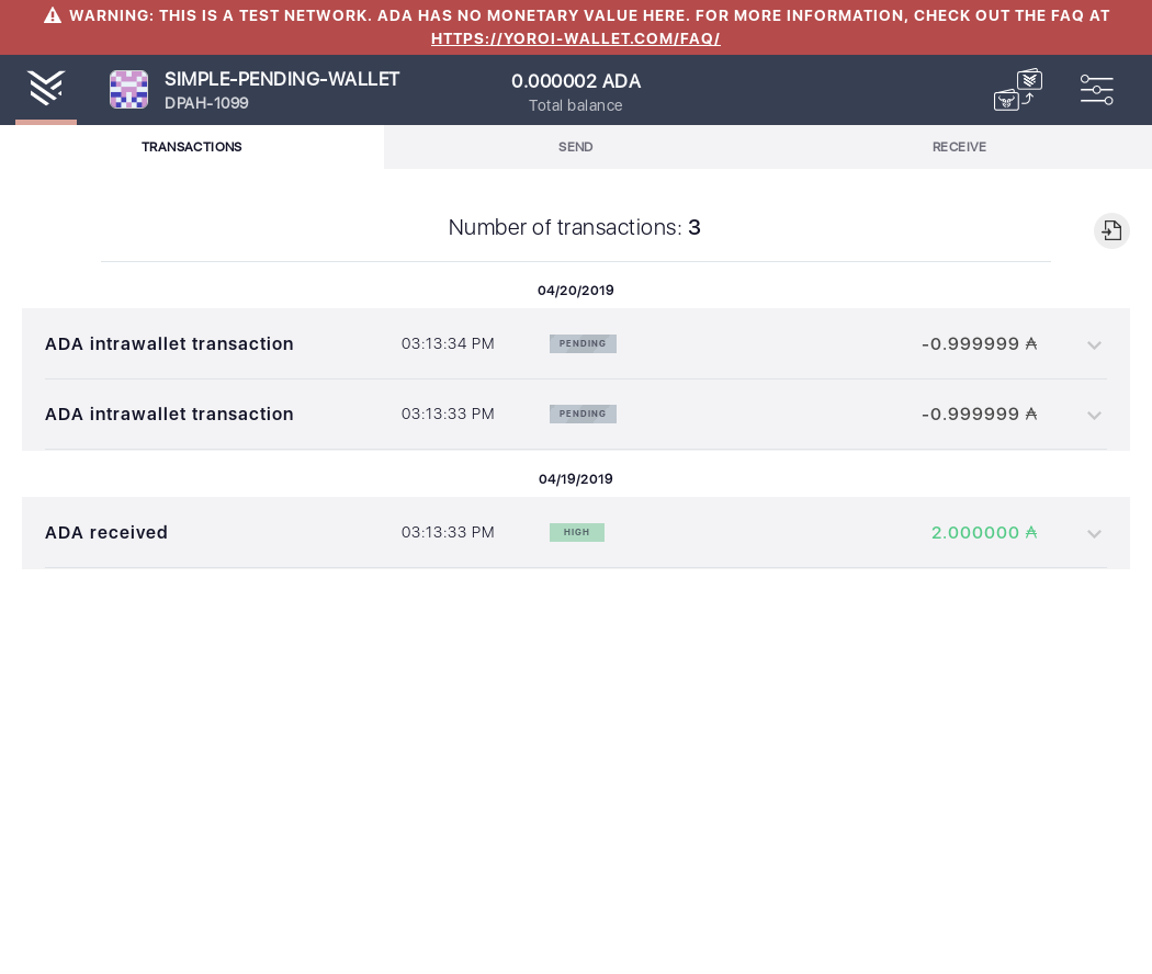 Open the tx history of an already loaded wallet IT105/5_55-I see the transactions summary.png