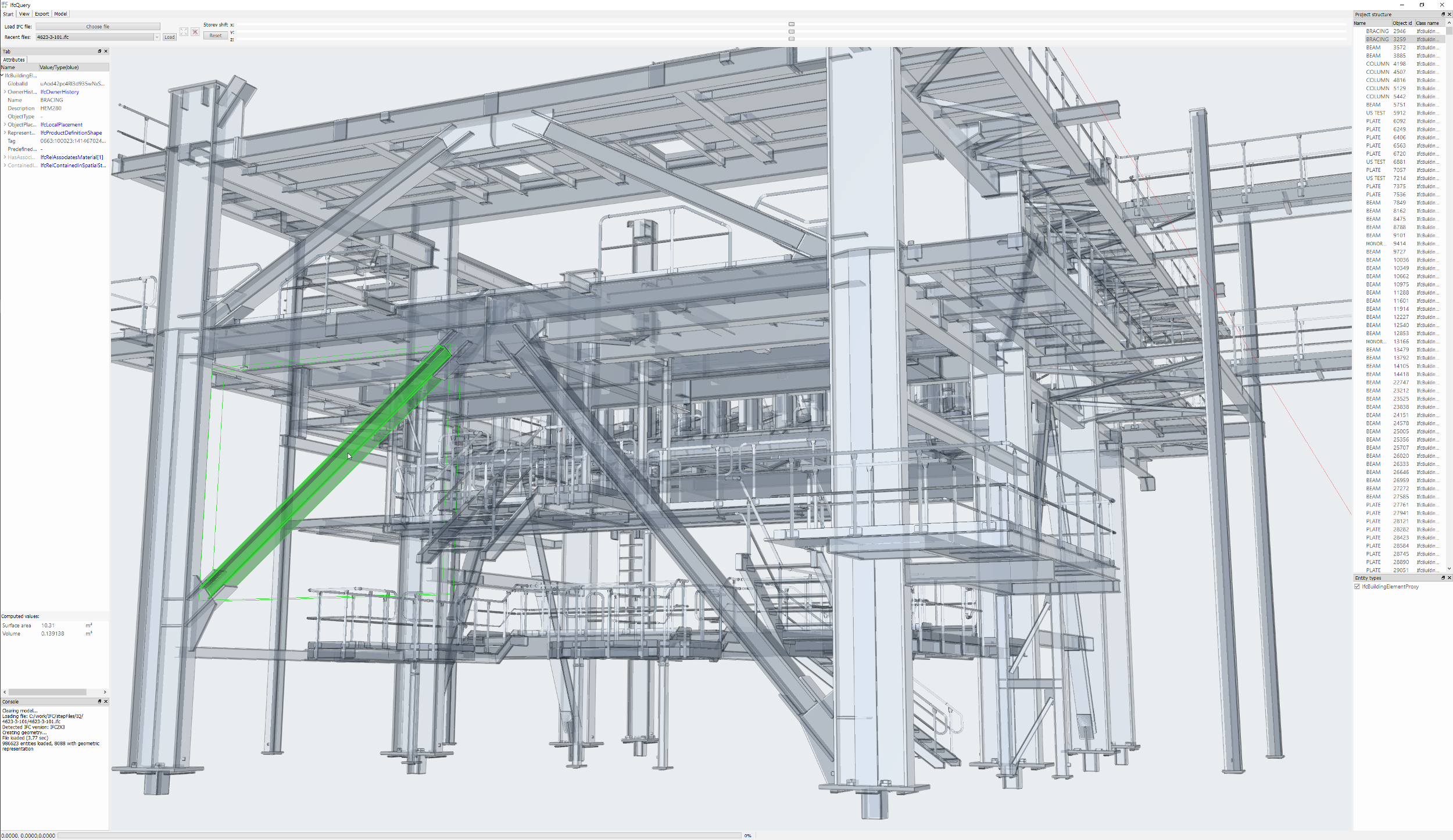 Steel frame model