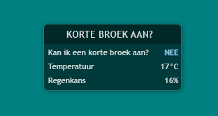 Geen korte broek