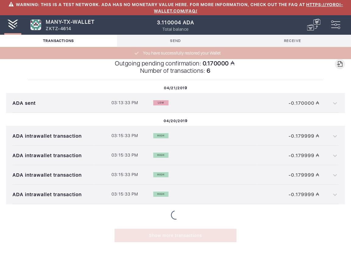 User can send funds from one Yoroi wallet to another IT54/12_29-I should see the summary screen.png