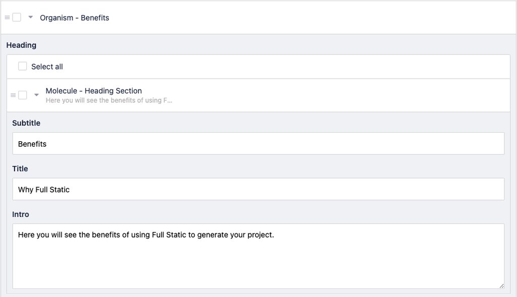 Adding a heading section to the Benefits organism