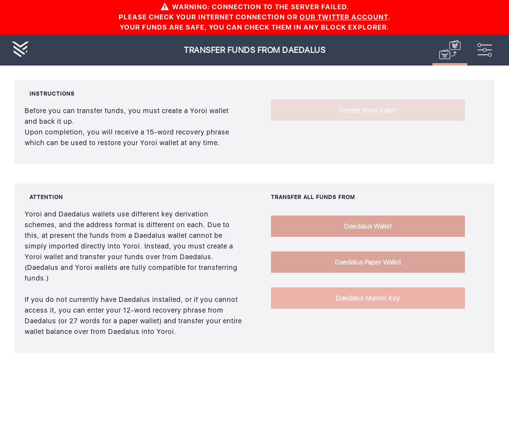 Yoroi TRANSFER FUNDS FROM DAEDALUS screen validation IT29/5_69-I see all necessary elements on TRANSFER FUNDS FROM DAEDALUS screen.png