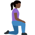 Woman kneeling facing right: dark skin tone