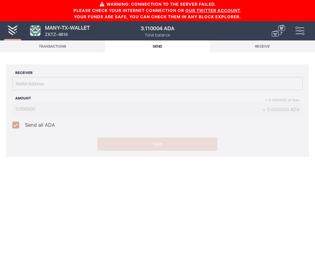 User can send all funds from one Yoroi wallet to another/5_113-I click on Send all my ADA checkbox.png