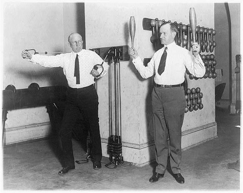 Calvin Coolidge getting fit