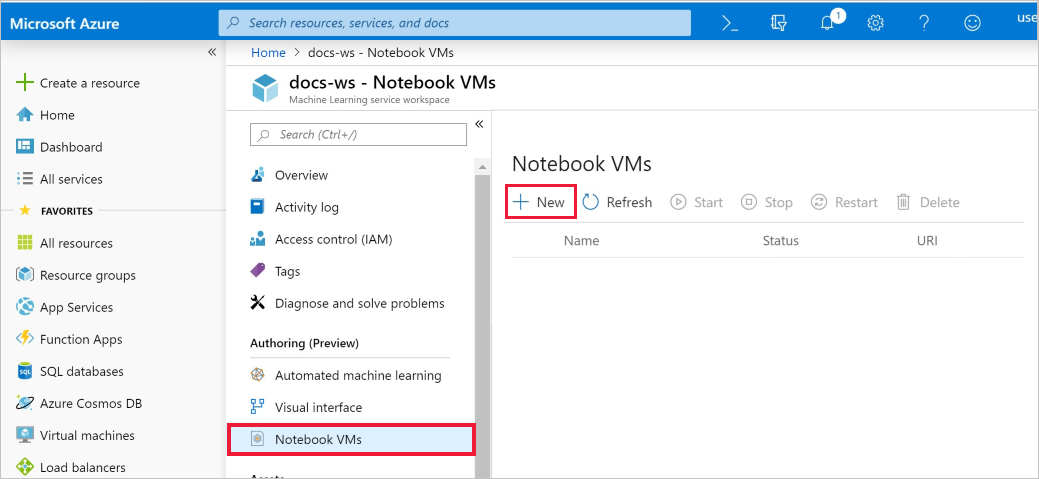 Create Notebook VM