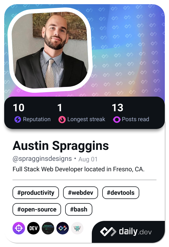 Austin Spraggins's Dev Card