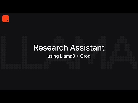 Llama3 Research Assistant powered by Groq