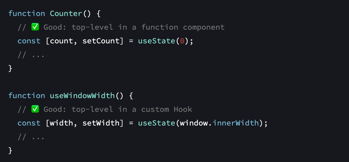 Rules of React Hooks