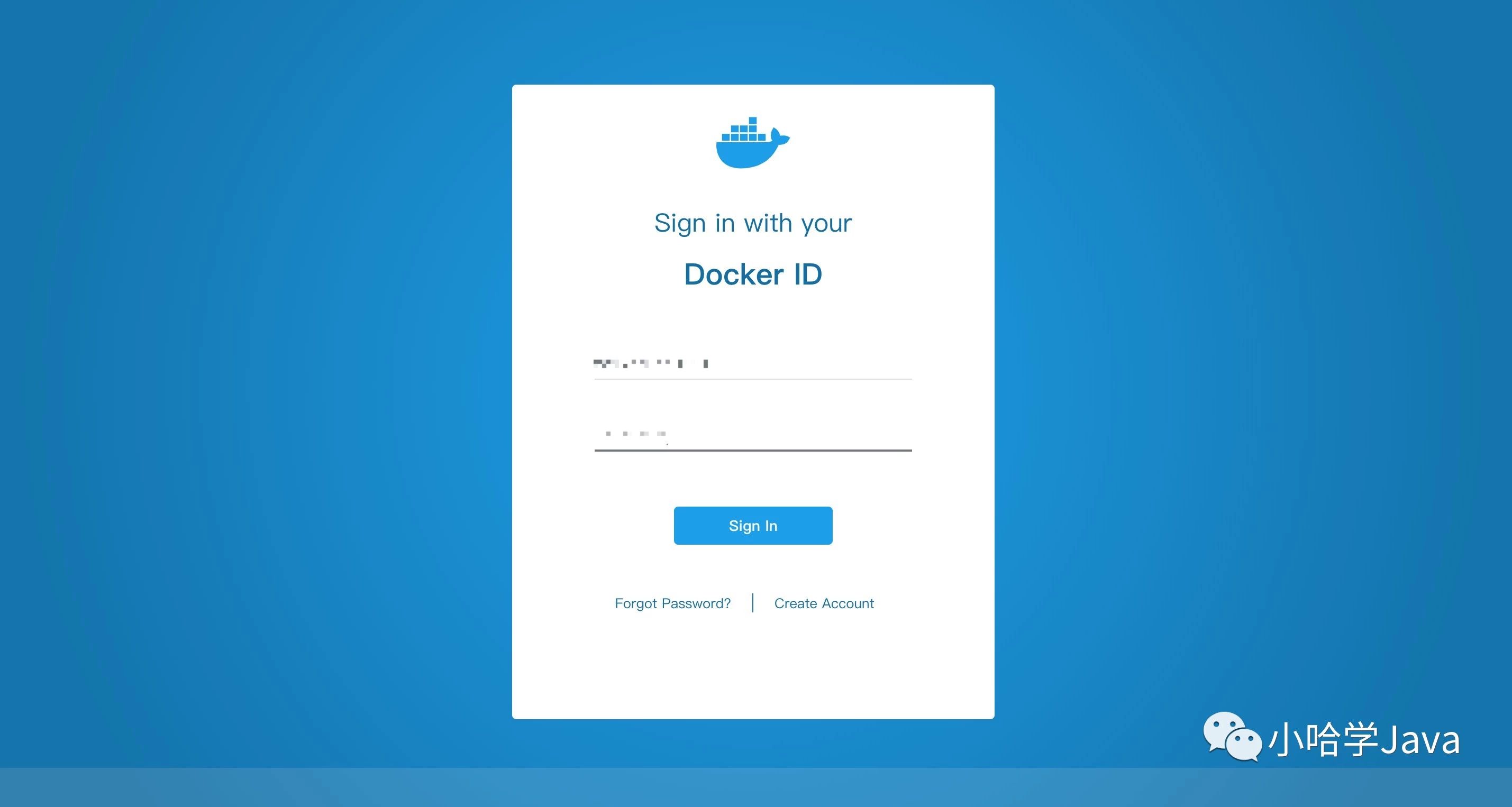 Docker Hub 登录页面