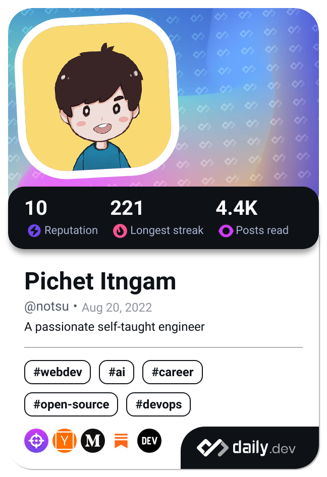 Pichet Itngam's Dev Card