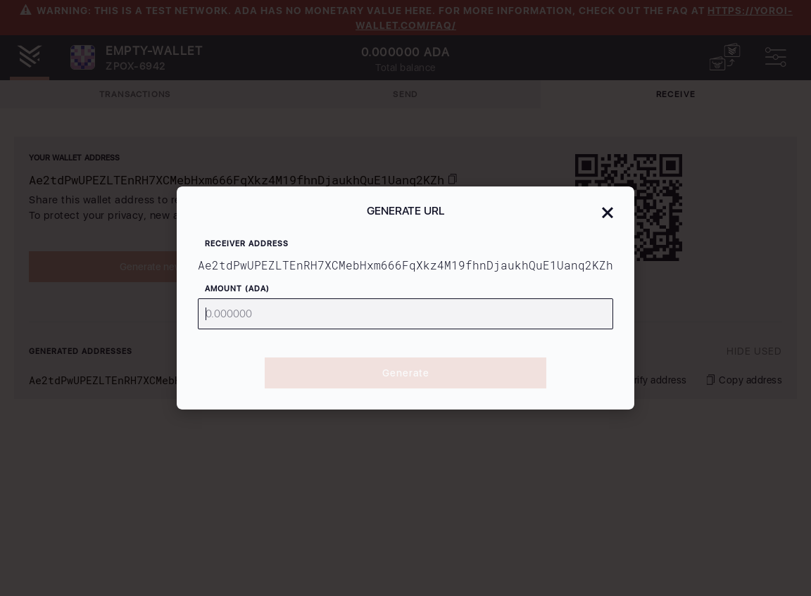 Ensure user can generate a wallet URI and copy it to clipboard IT107/5_9-I click on generate payment URL button.png