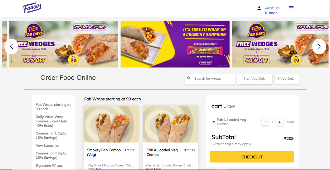 Clone of Faasos.com