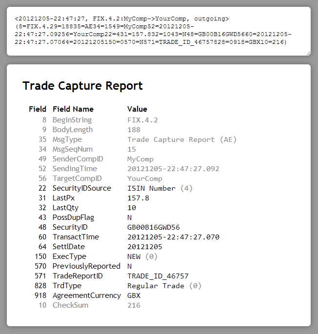 Screenshot of FIX Decoder