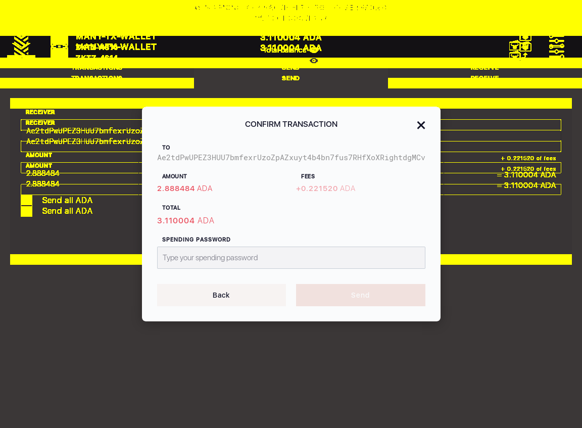 User can send all funds from one Yoroi wallet to another/9_113-I see send money confirmation dialog.png