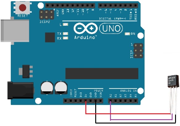 LM-35 Arduino Wiring Diagram