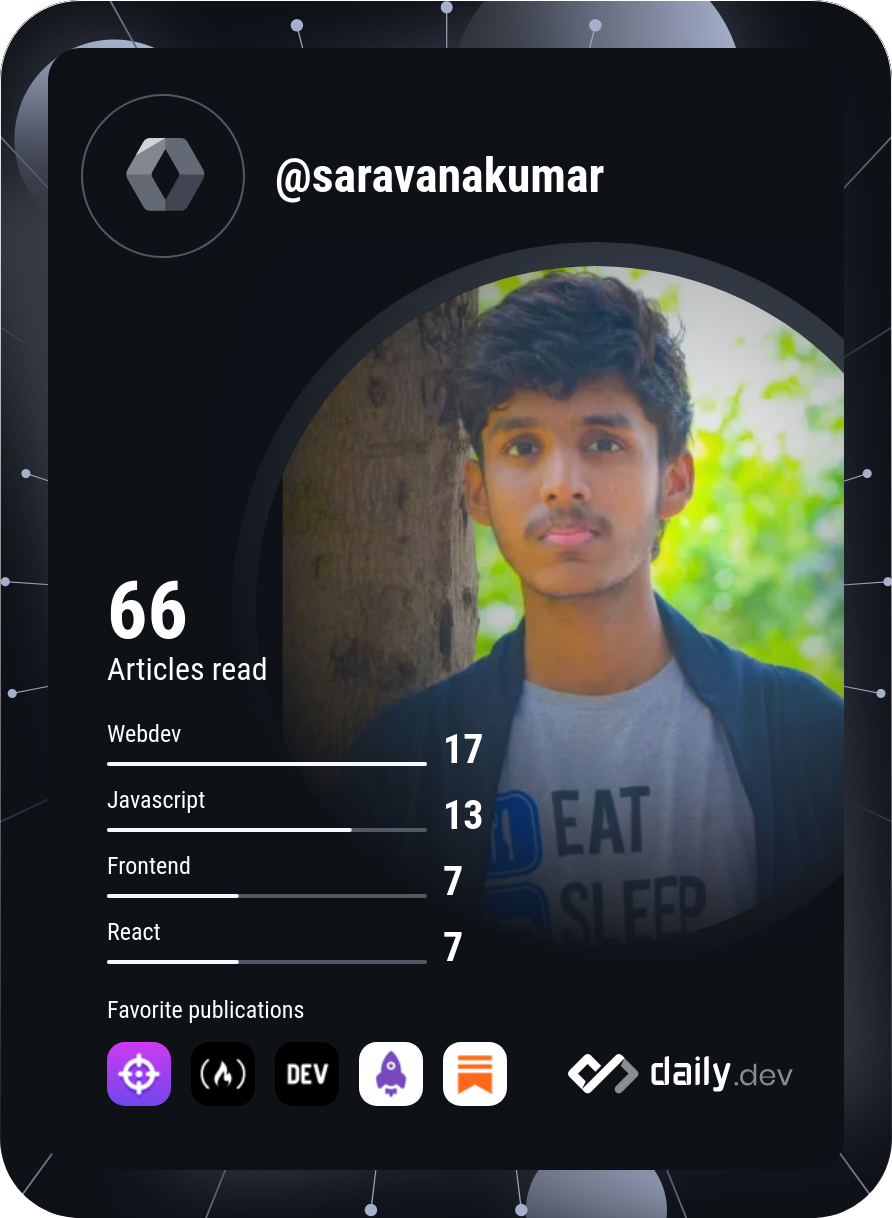 S Saravanakumar's Dev Card