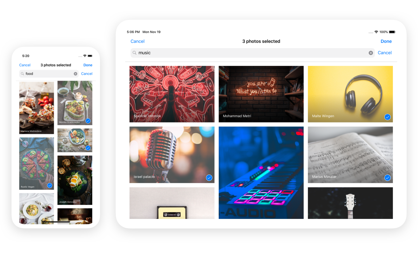 Unsplash Photo Picker for iOS preview