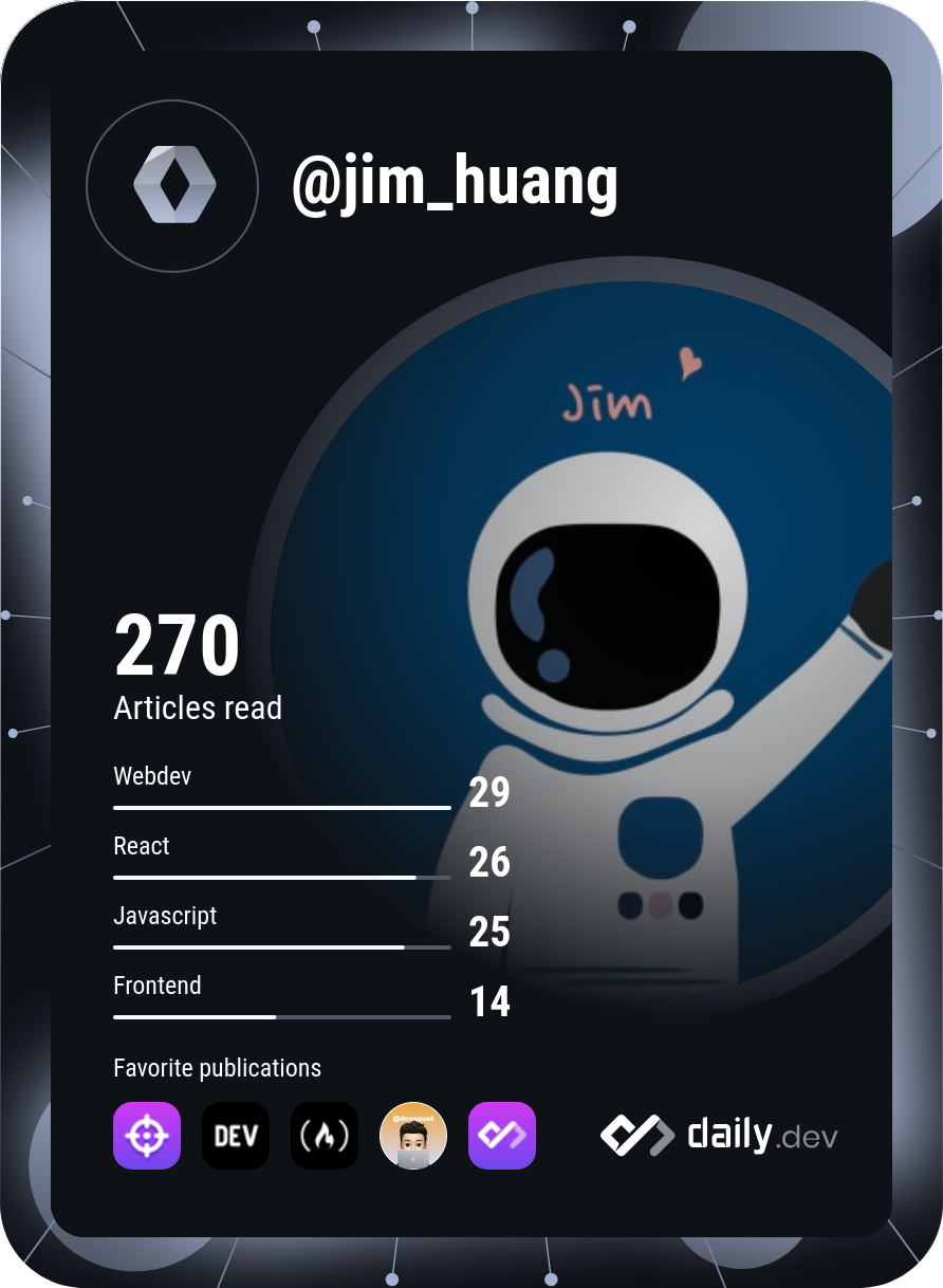 Jim Huang's Dev Card