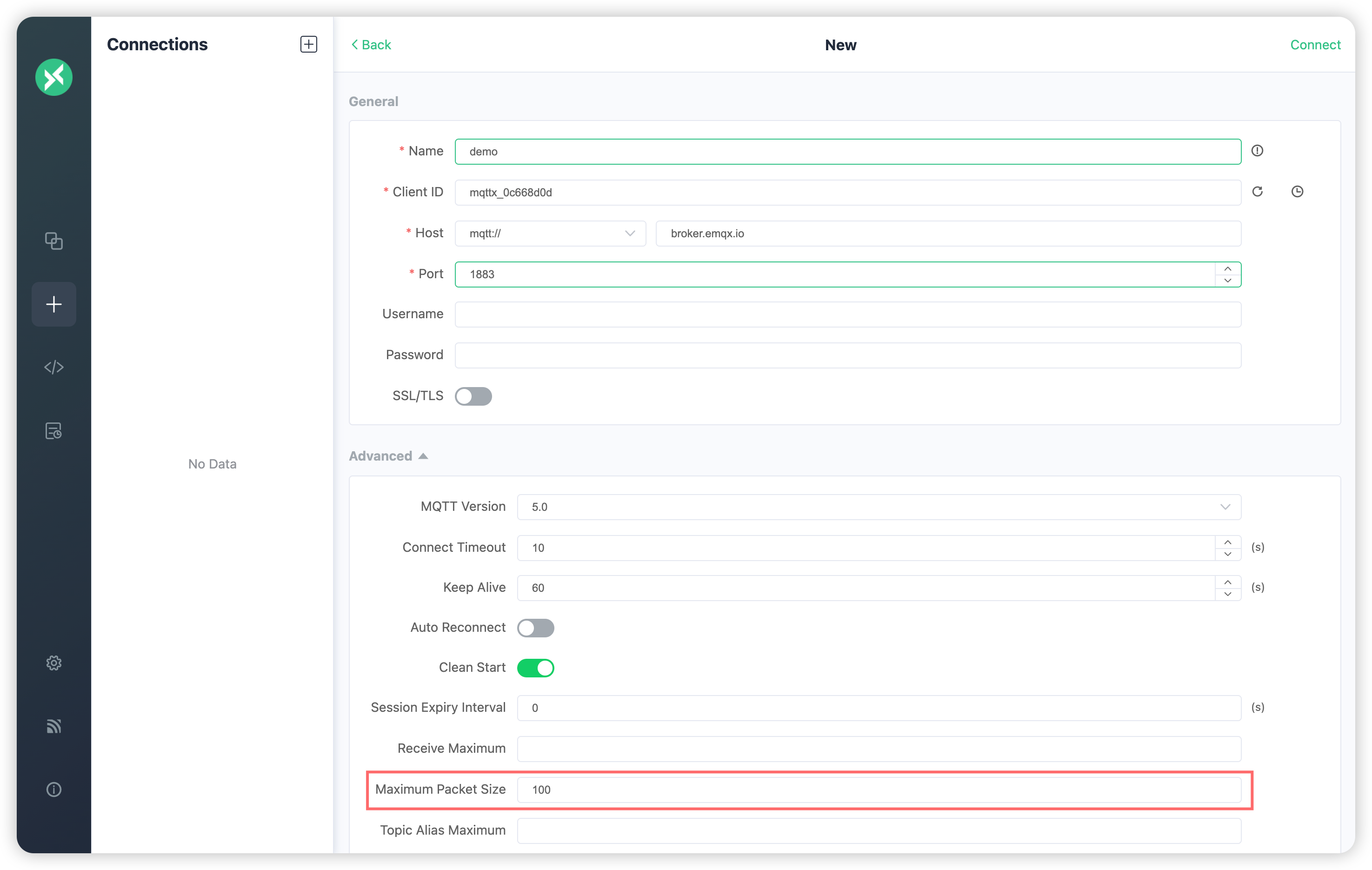 Create an MQTT connection