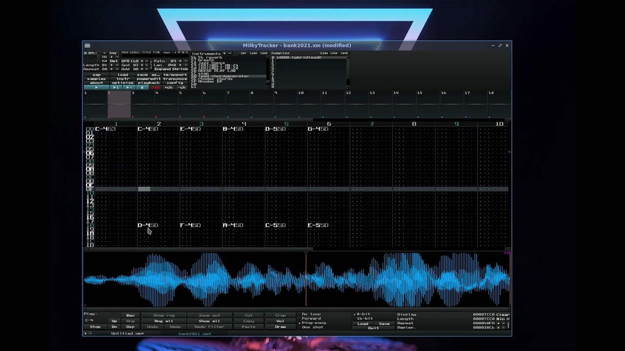 MilkyTrackerX esily record chords and arps