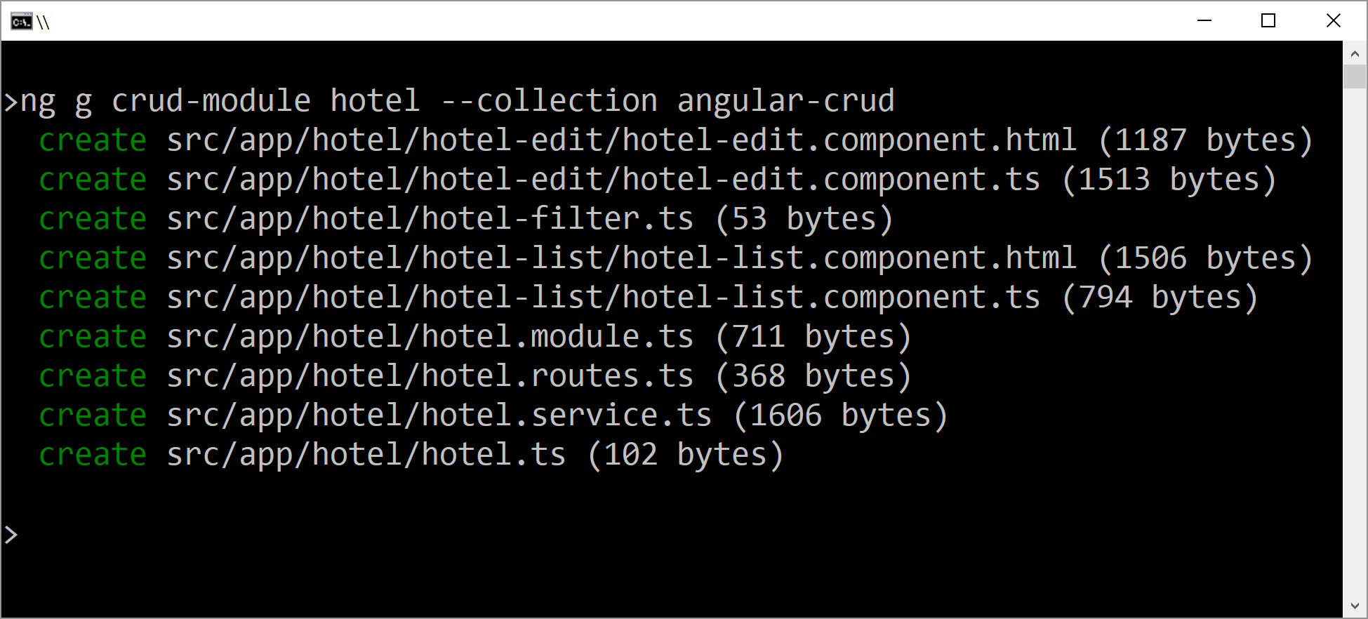 Scaffold files for CRUD